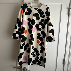 Marimekko Black and Cream Patterned Shift Dress